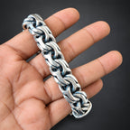 15mm 999 Pure Silver Bismarck Bracelet for Men