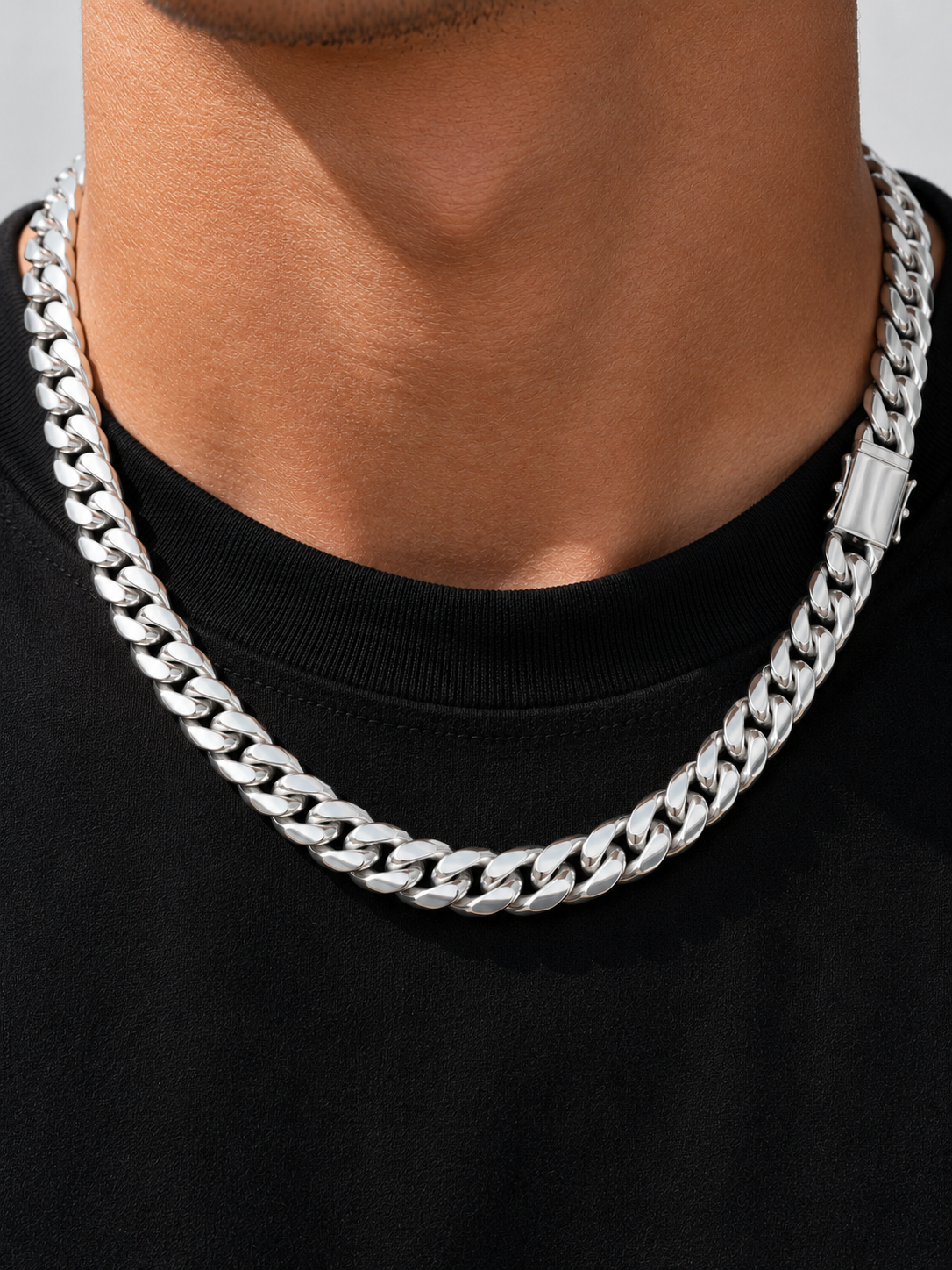 12 mm Men's 999 Pure Silver Curb Chain Necklace - Bali Handmade