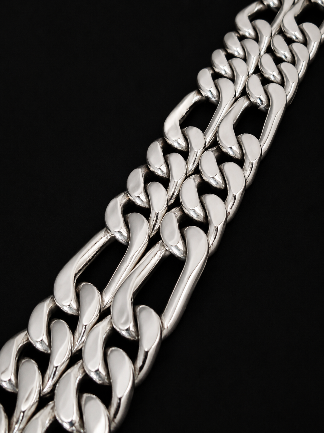 20 mm figaro necklace, Heavy 999 Silver Anchor Chain Necklace - Handmade Men's Jewelry