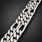 20mm Heavy 999 Silver Figaro Chain Necklace, 20"