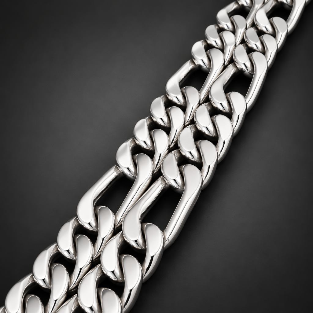 20mm Heavy 999 Silver Figaro Chain Necklace, 20"