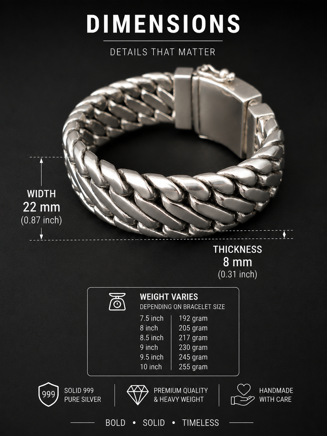 999 silver chain, Woven Snake Bracelet, Men's Bracelet, Custom engraving (Salinan)