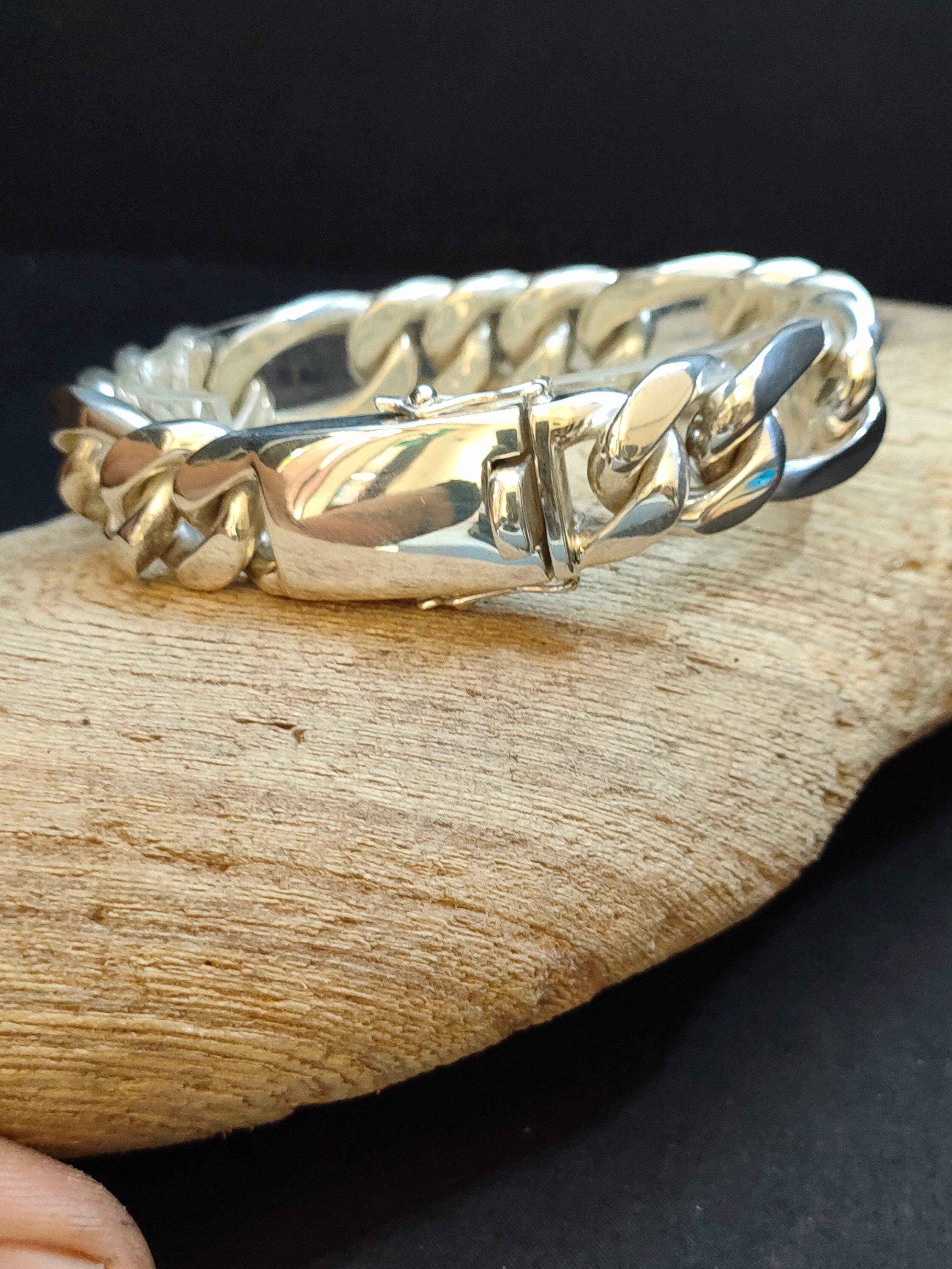 Figaro silver Chain, Men's silver bracelet, Custom engraving. Gifts for men.