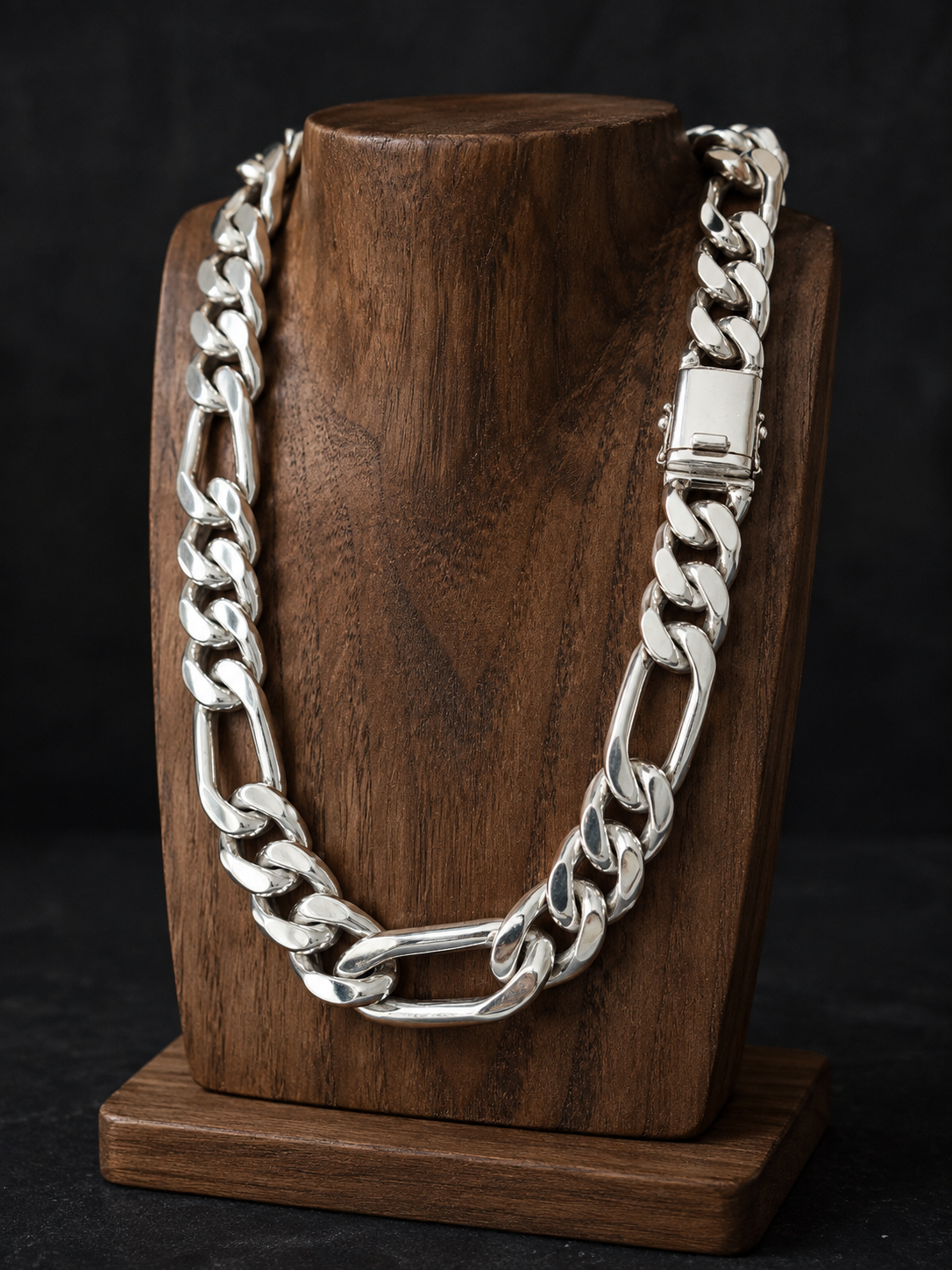 20 mm figaro necklace, Heavy 999 Silver Anchor Chain Necklace - Handmade Men's Jewelry