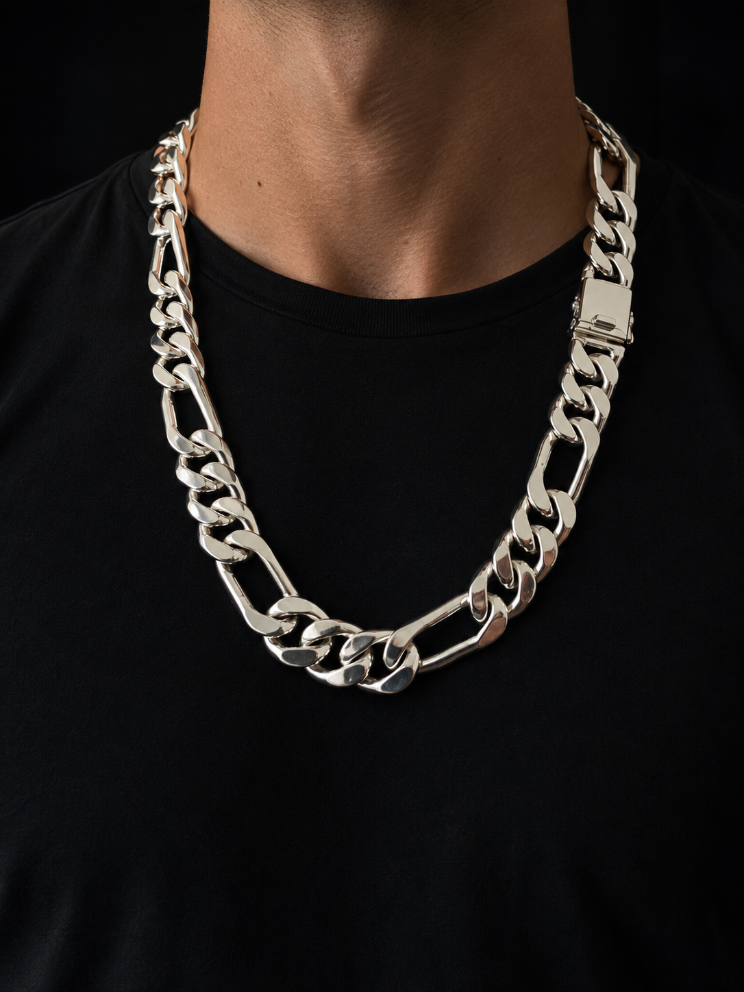 20 mm figaro necklace, Heavy 999 Silver Anchor Chain Necklace - Handmade Men's Jewelry