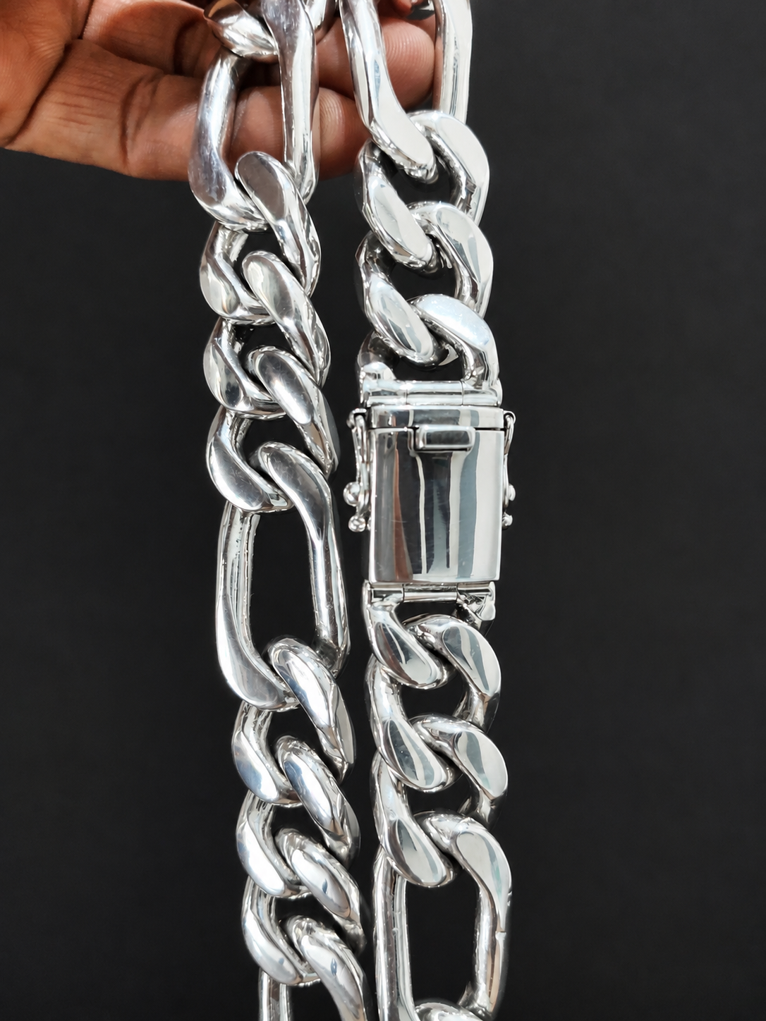 20 mm figaro necklace, Heavy 999 Silver Anchor Chain Necklace - Handmade Men's Jewelry